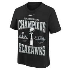 Seattle Seahawks Nike Youth Super Bowl LX Champions Locker Room Trophy Collection Authentic T-Shirt