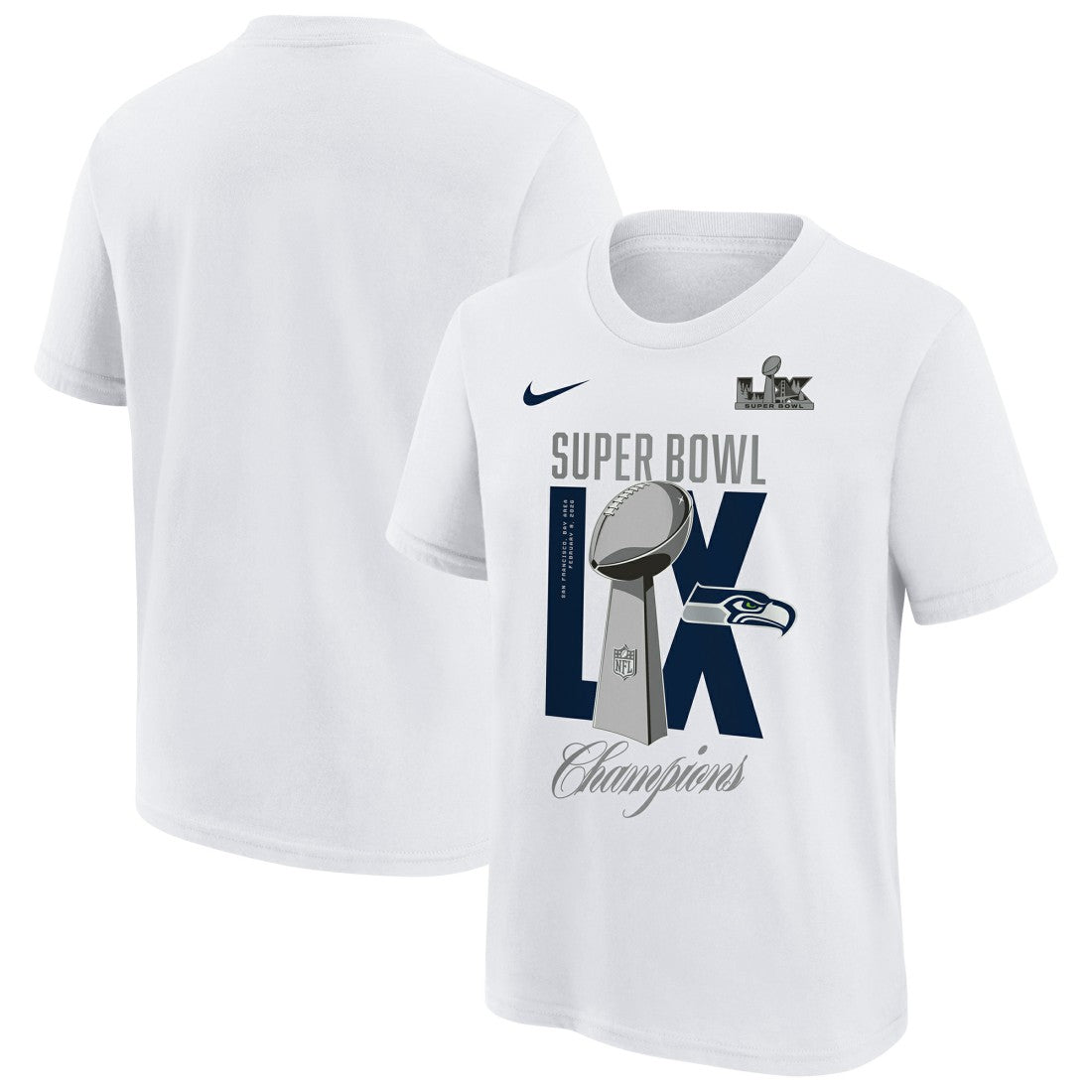 Seattle Seahawks Nike Youth Super Bowl LX Champions Lombardi Trophy T-Shirt