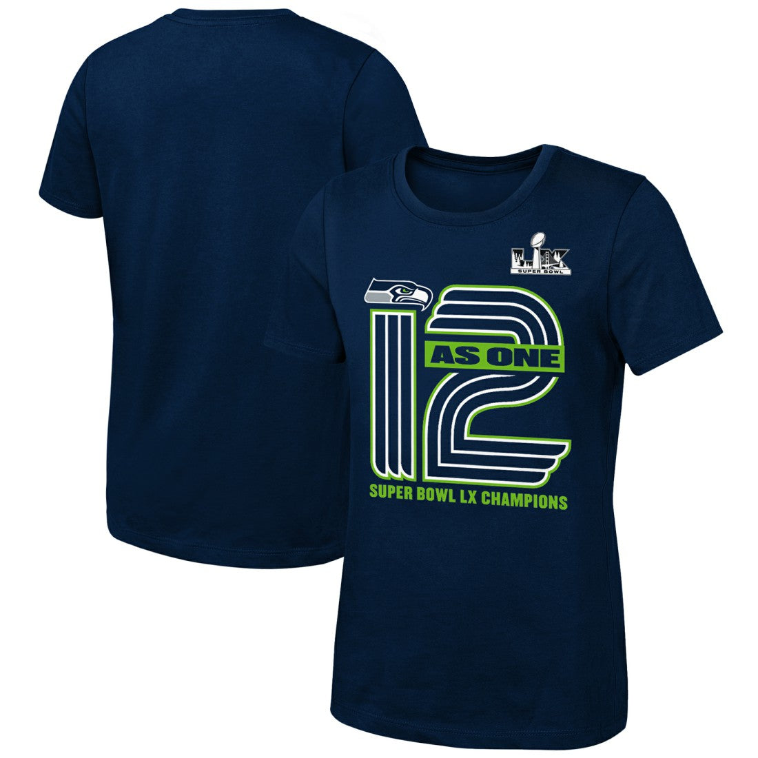 Seattle Seahawks Fanatics Girls Youth Super Bowl LX Champions On Top T-Shirt