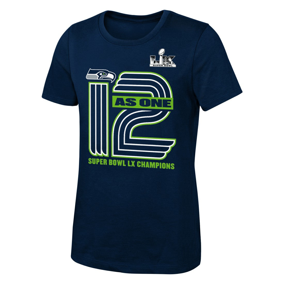 Seattle Seahawks Fanatics Girls Youth Super Bowl LX Champions On Top T-Shirt
