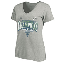 Seattle Seahawks Fanatics Women's 2025 NFC Champions Plus Size Hail Mary Tri-Blend V-Neck T-Shirt