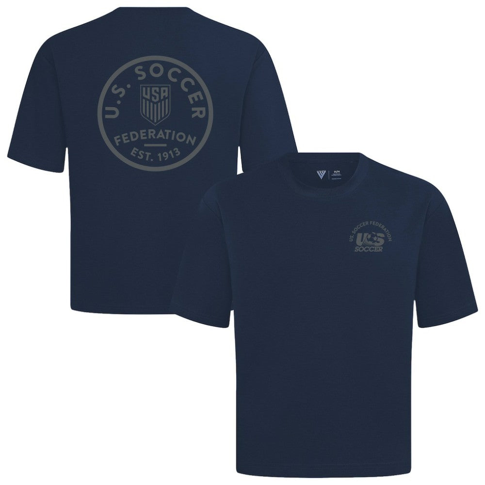 USMNT Levelwear Luxe Signature Knit Transit T-Shirt Navy