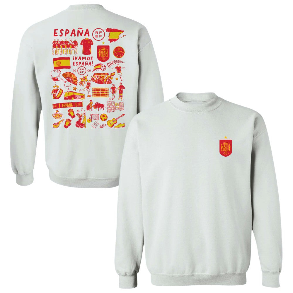 Spain National Team Vive La Fete Women's Impressions Artwork Sweatshirt White