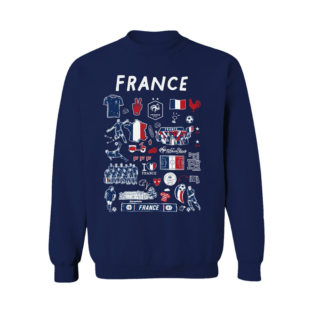 France National Team Vive La Fete Women's Impressions Artwork Sweatshirt Navy