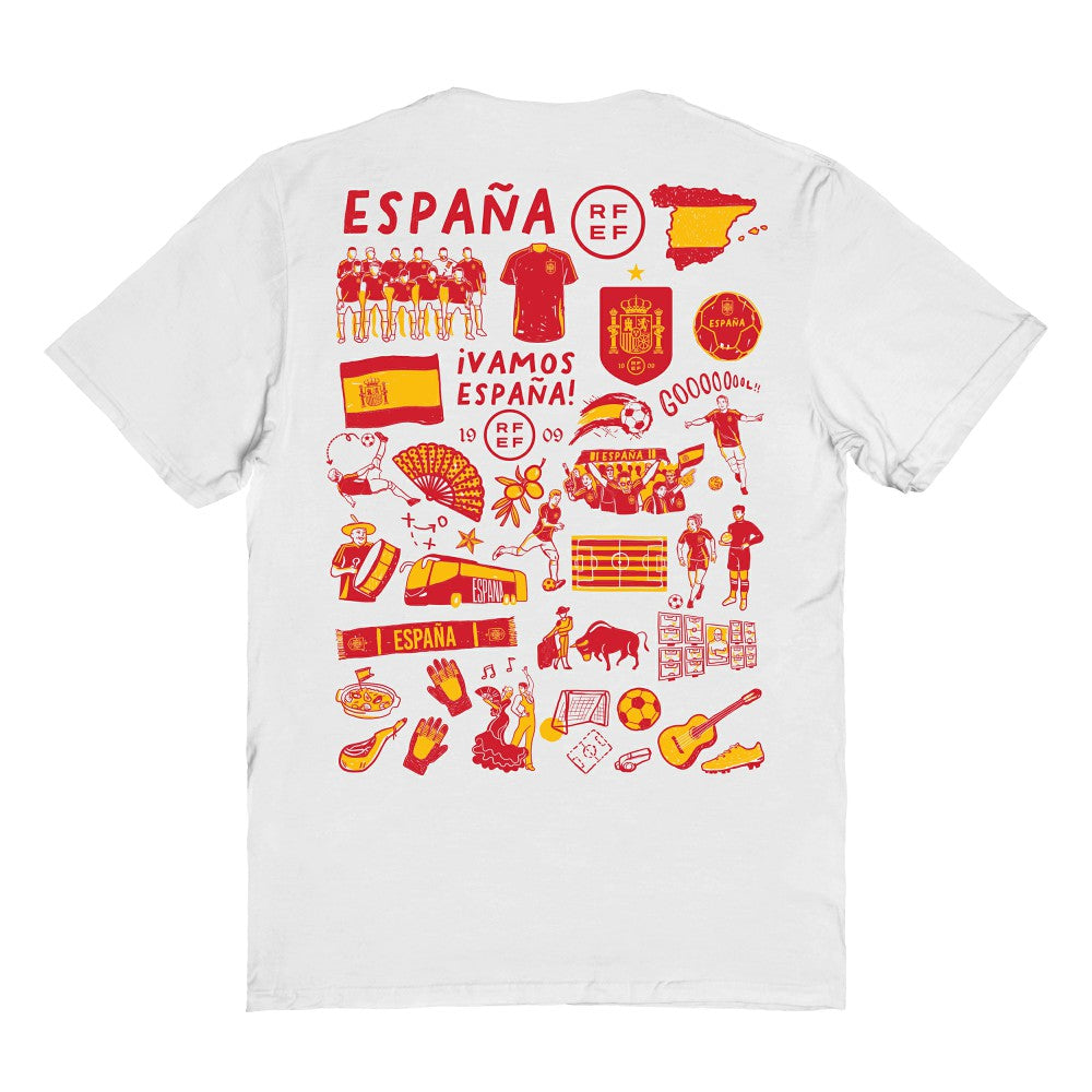 Spain National Team Vive La Fete Women's Impressions Artwork Fitted T-Shirt White