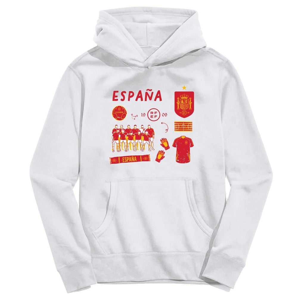 Spain National Team Vive La Fete Youth Impressions Icons Hoodie White