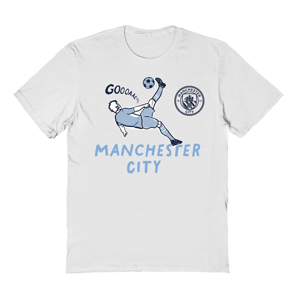 Manchester City Vive La Fete Youth Chilena Style T-Shirt White