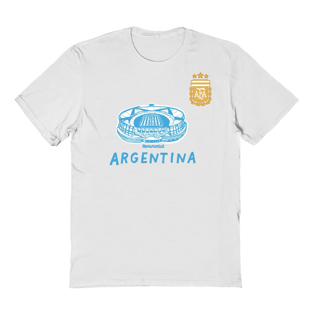 Argentina National Team Vive La Fete Youth Chilena Style T-Shirt White
