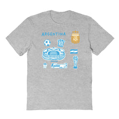 Argentina National Team Vive La Fete Youth Impressions Icons T-Shirt Gray