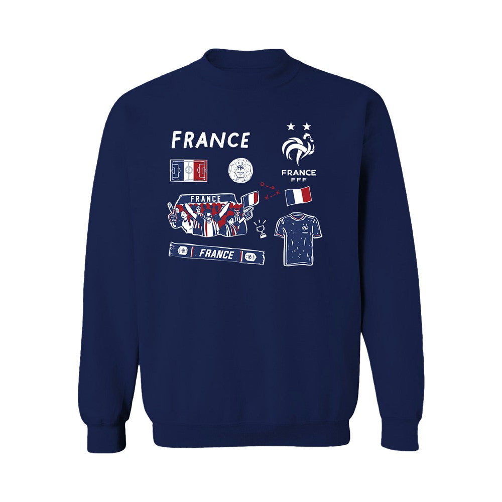France National Team Vive La Fete Women's Impressions Icons Sweatshirt Navy