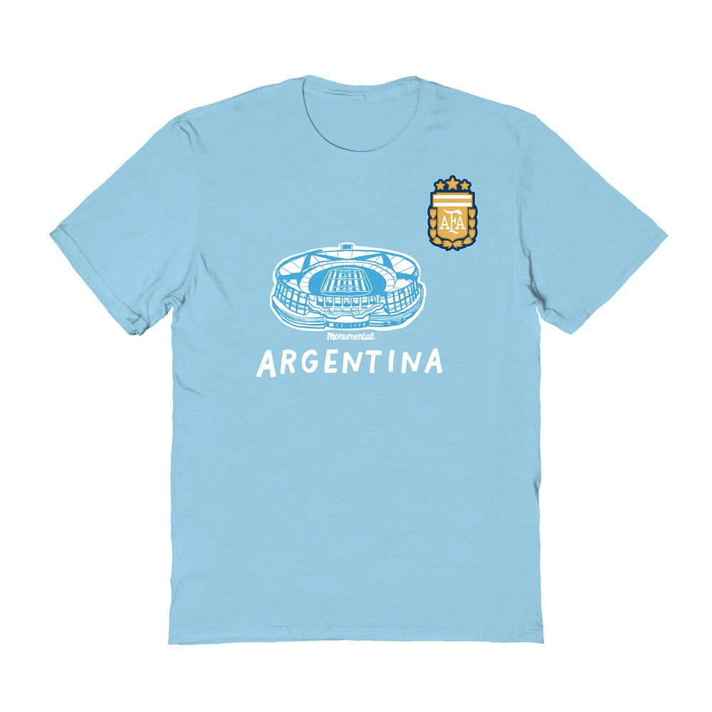 Argentina National Team Vive La Fete Women's Stadium Style T-Shirt Light Blue