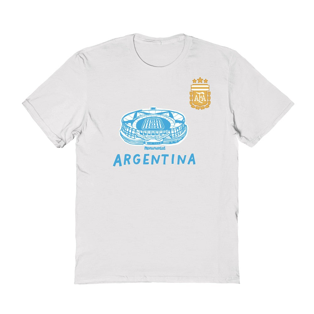 Argentina National Team Vive La Fete Women's Stadium Style T-Shirt White