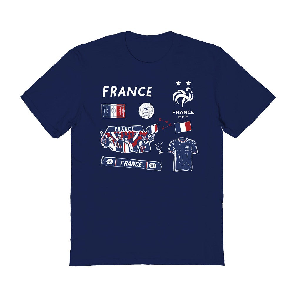 France National Team Vive La Fete Women's Impressions Icons T-Shirt Navy