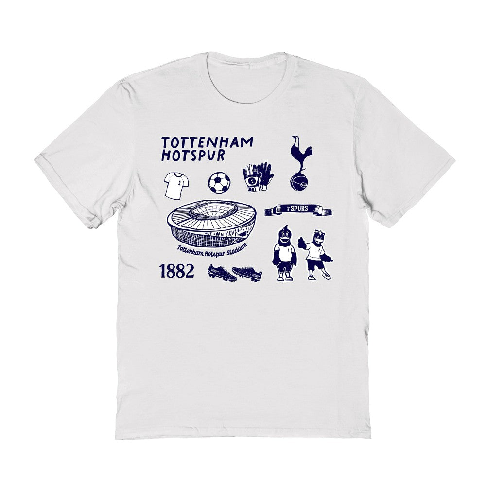 Tottenham Hotspur Vive La Fete Women's Impressions Icons T-Shirt White