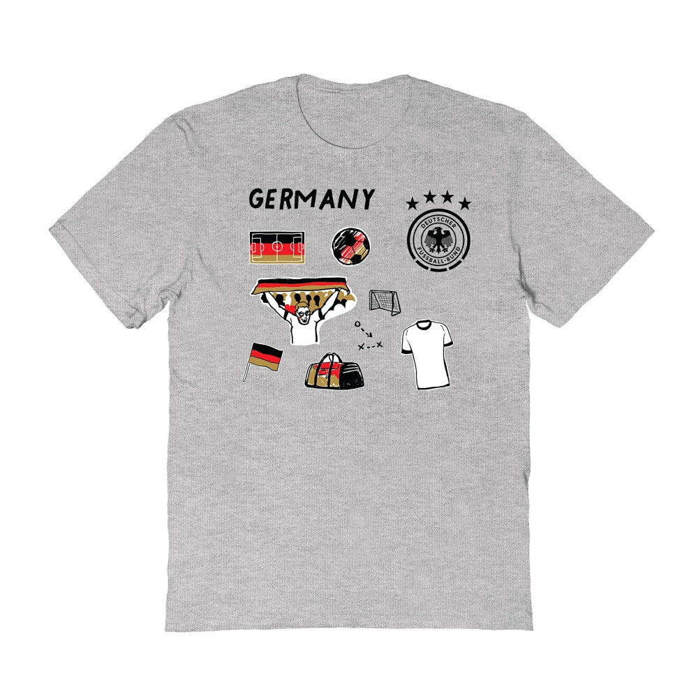 Germany National Team Vive La Fete Women's Impressions Icons T-Shirt Gray