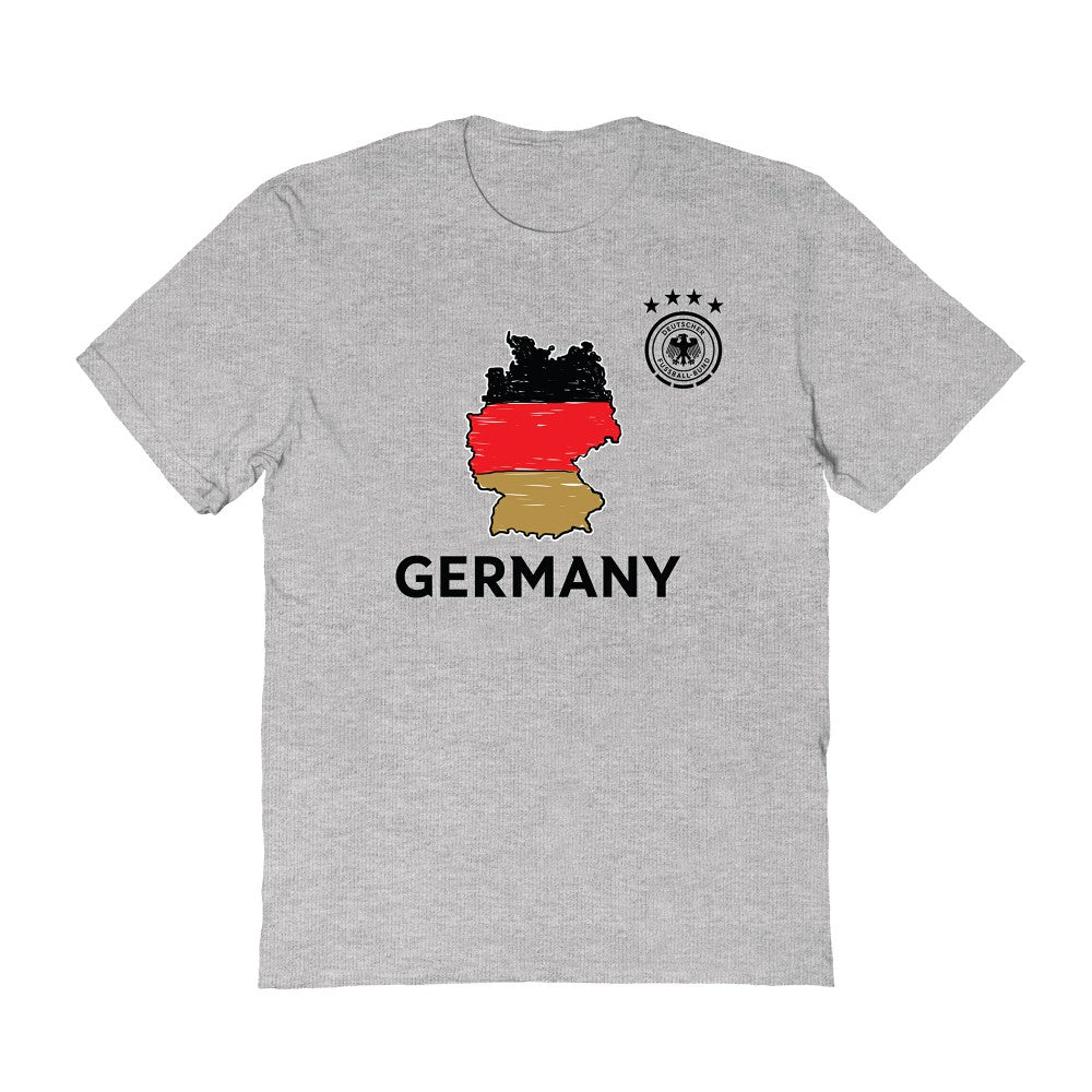 Germany National Team Vive La Fete Adult Map Style T-Shirt Gray