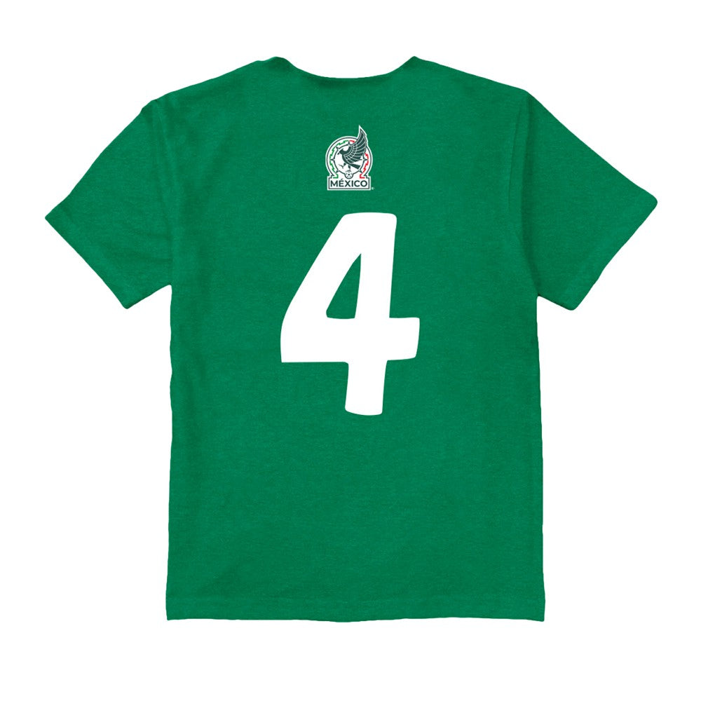 Edson Álvarez Mexico National Team Vive La Fete Youth Player Name & Number Color Badge T-Shirt Green