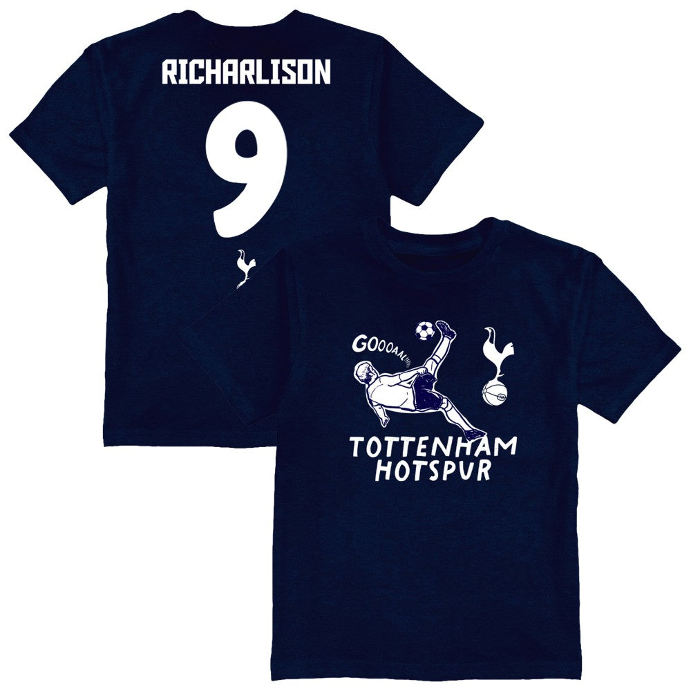 Richarlison Tottenham Hotspur Vive La Fete Youth Player Name & Number Chilena Style T-Shirt Navy