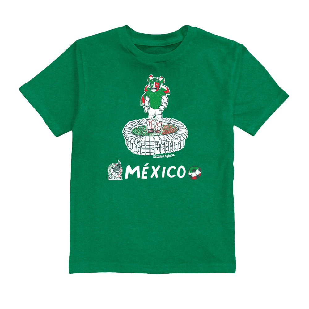 Santiago Gimenez Mexico National Team Vive La Fete Youth Player Name & Number Stadium Style T-Shirt Green