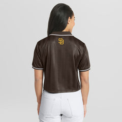 San Diego Padres WEAR by Erin Andrews Women's Cropped Polo | MLB Shop