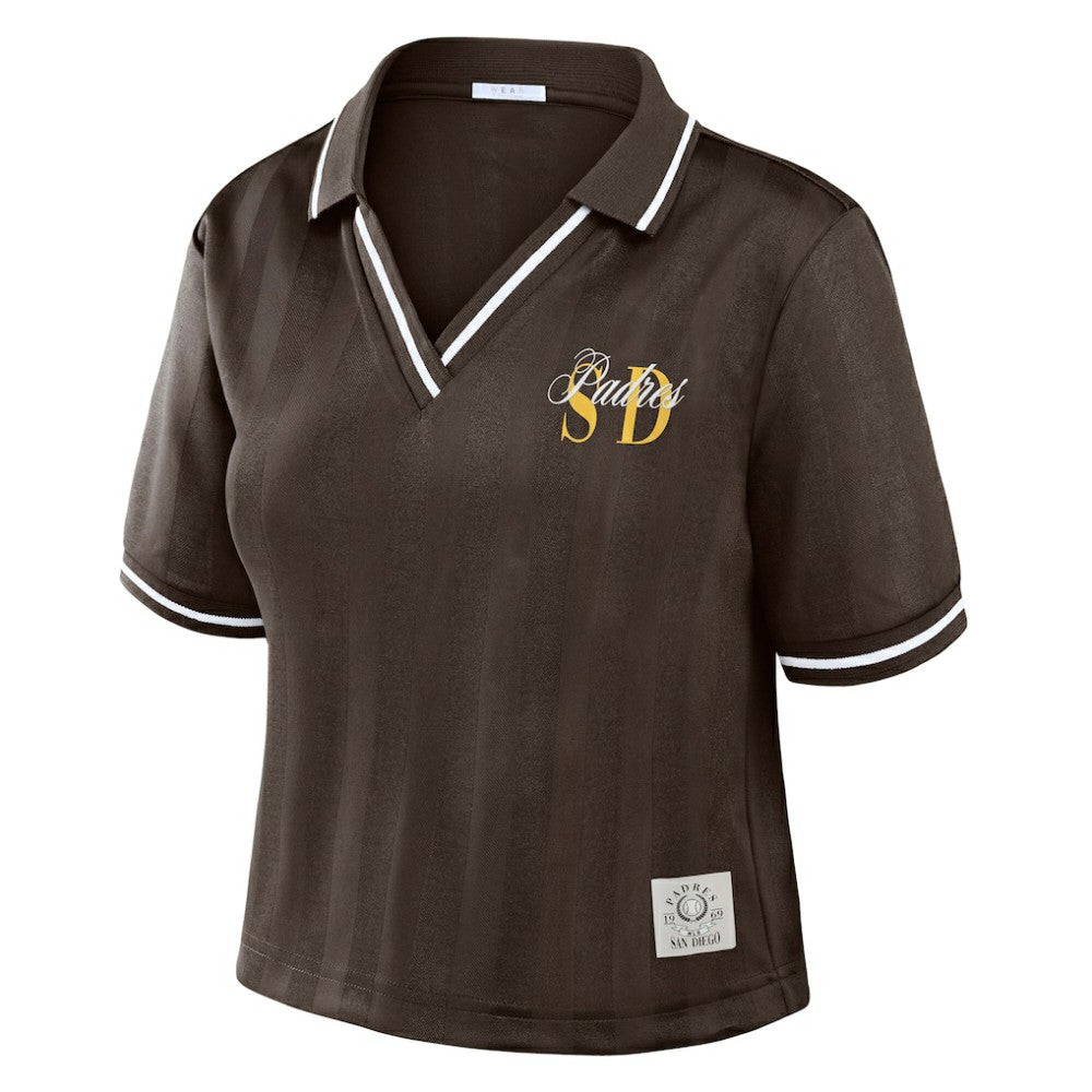 San Diego Padres WEAR by Erin Andrews Women's Cropped Polo | MLB Shop