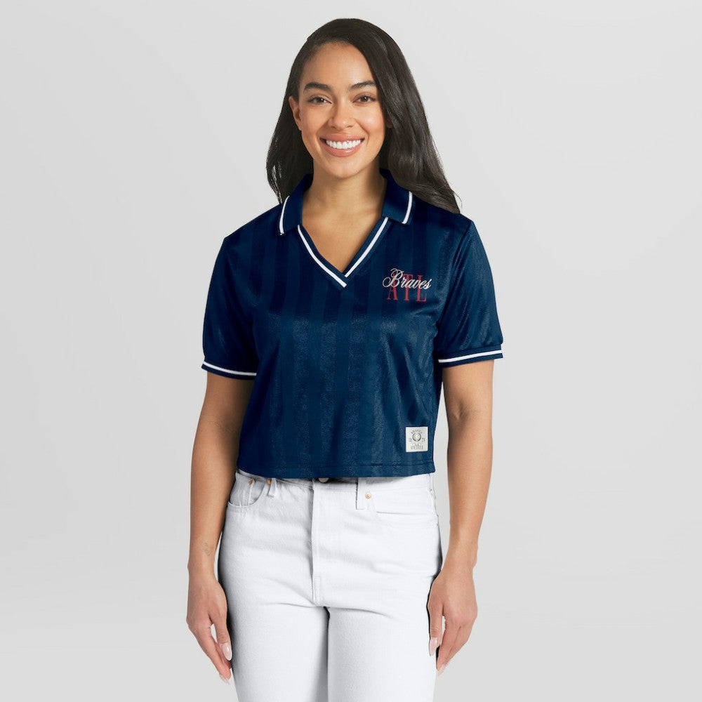 Atlanta Braves WEAR by Erin Andrews Women's Cropped Polo | MLB Near me