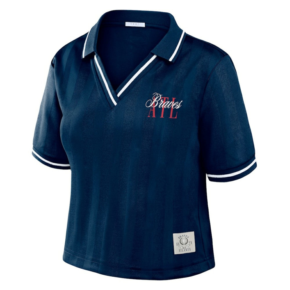 Atlanta Braves WEAR by Erin Andrews Women's Cropped Polo | MLB Near me