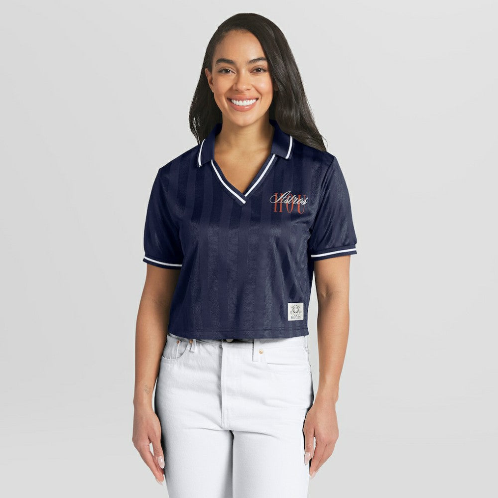 Houston Astros WEAR by Erin Andrews Women's Cropped Polo | MLB Outlet
