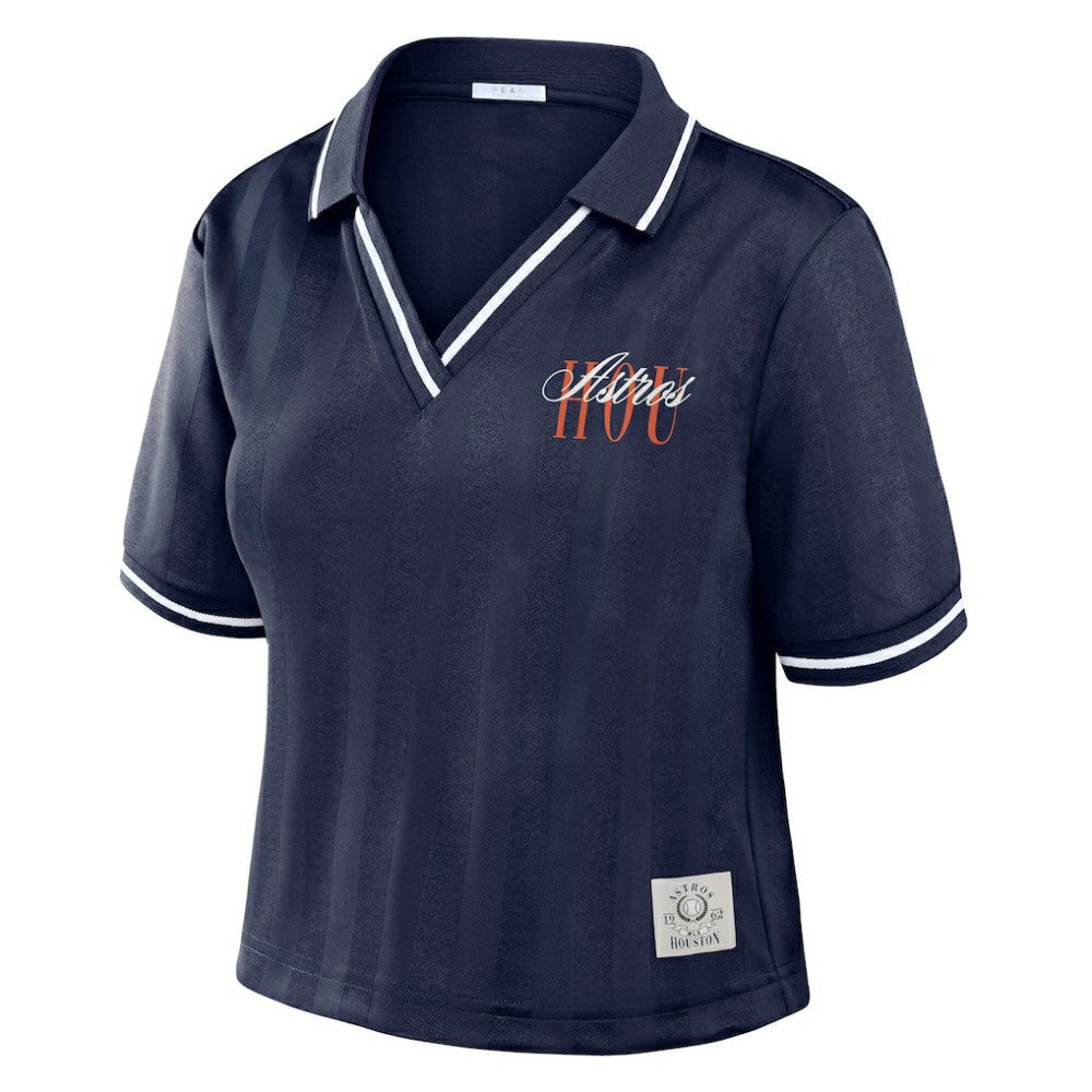 Houston Astros WEAR by Erin Andrews Women's Cropped Polo | MLB Outlet