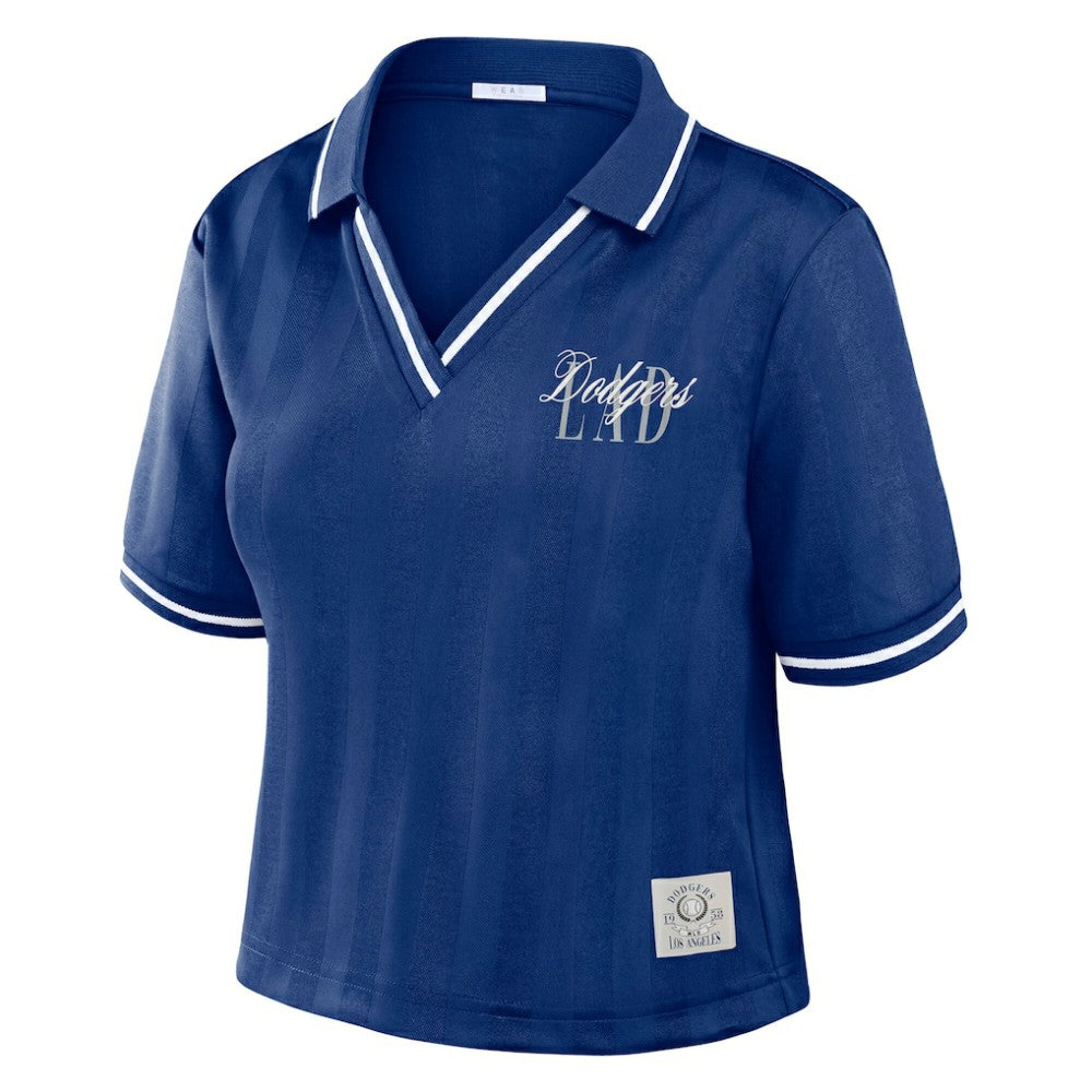 Los Angeles Dodgers WEAR by Erin Andrews Women's Cropped Polo | MLB Near me