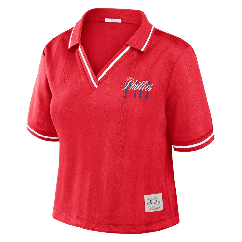 Philadelphia Phillies WEAR by Erin Andrews Women's Cropped Polo | MLB For sale