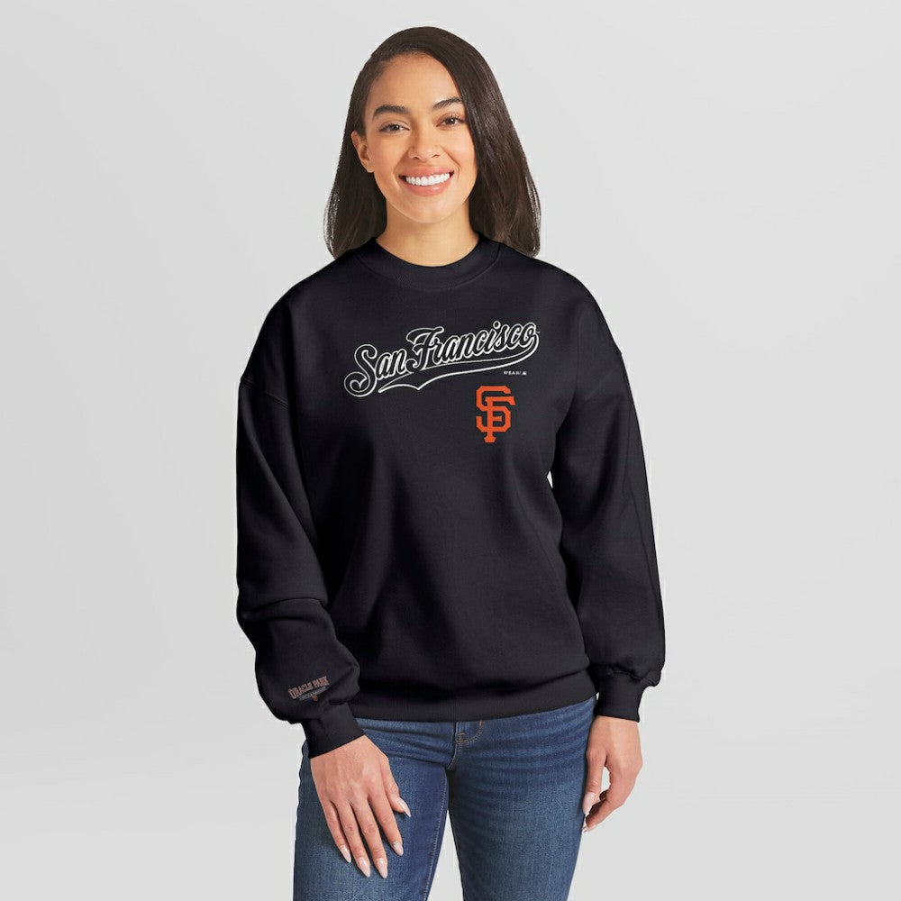 San Francisco Giants WEAR by Erin Andrews Women's Heavyweight Crew Neck Sweatshirt | MLB Outlet