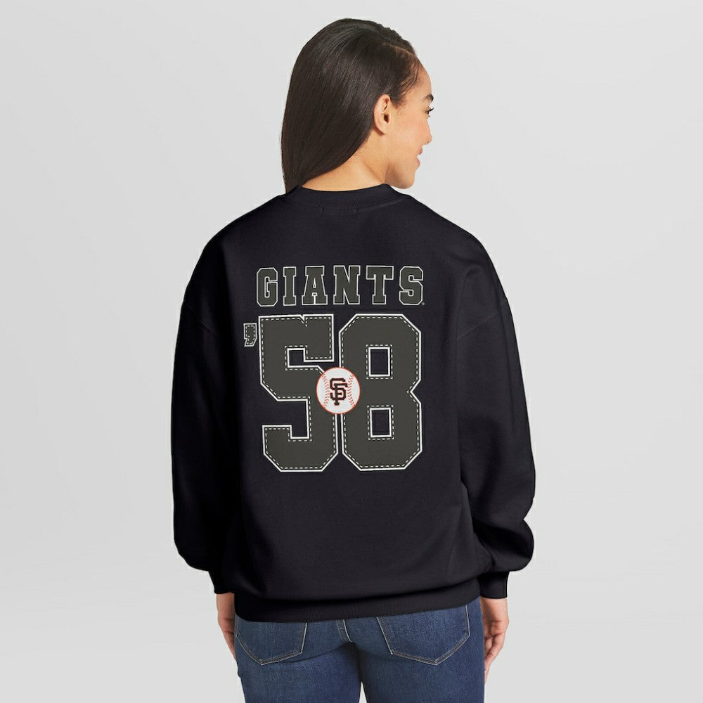 San Francisco Giants WEAR by Erin Andrews Women's Heavyweight Crew Neck Sweatshirt | MLB Outlet