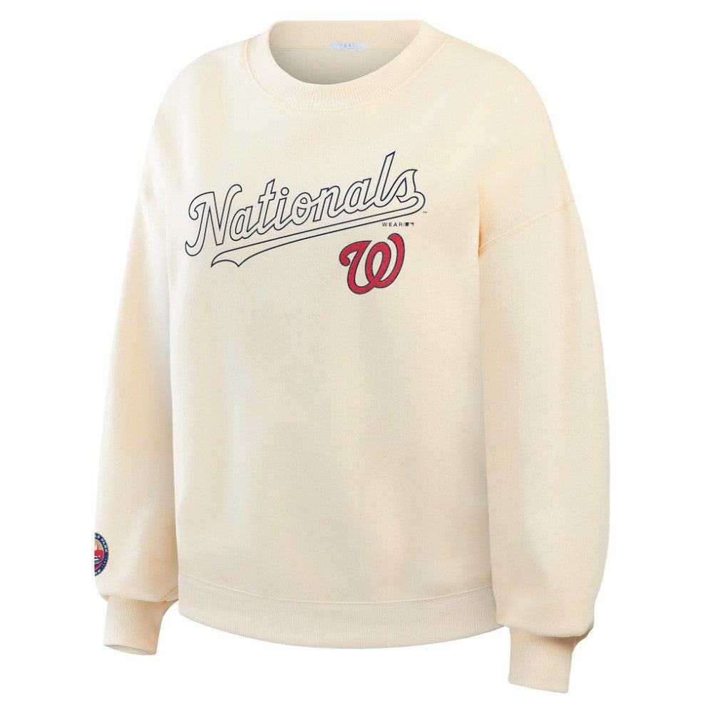 Washington Nationals WEAR by Erin Andrews Women's Heavyweight Crew Neck Sweatshirt | MLB Discount