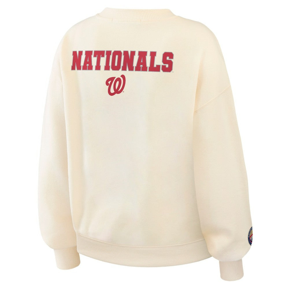 Washington Nationals WEAR by Erin Andrews Women's Heavyweight Crew Neck Sweatshirt | MLB Discount