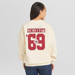 Cincinnati Reds WEAR by Erin Andrews Women's Heavyweight Crew Neck Sweatshirt | MLB Near me