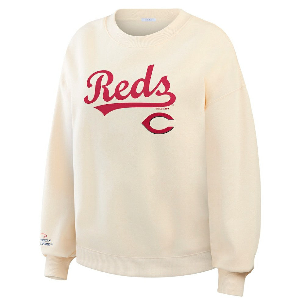 Cincinnati Reds WEAR by Erin Andrews Women's Heavyweight Crew Neck Sweatshirt | MLB Near me