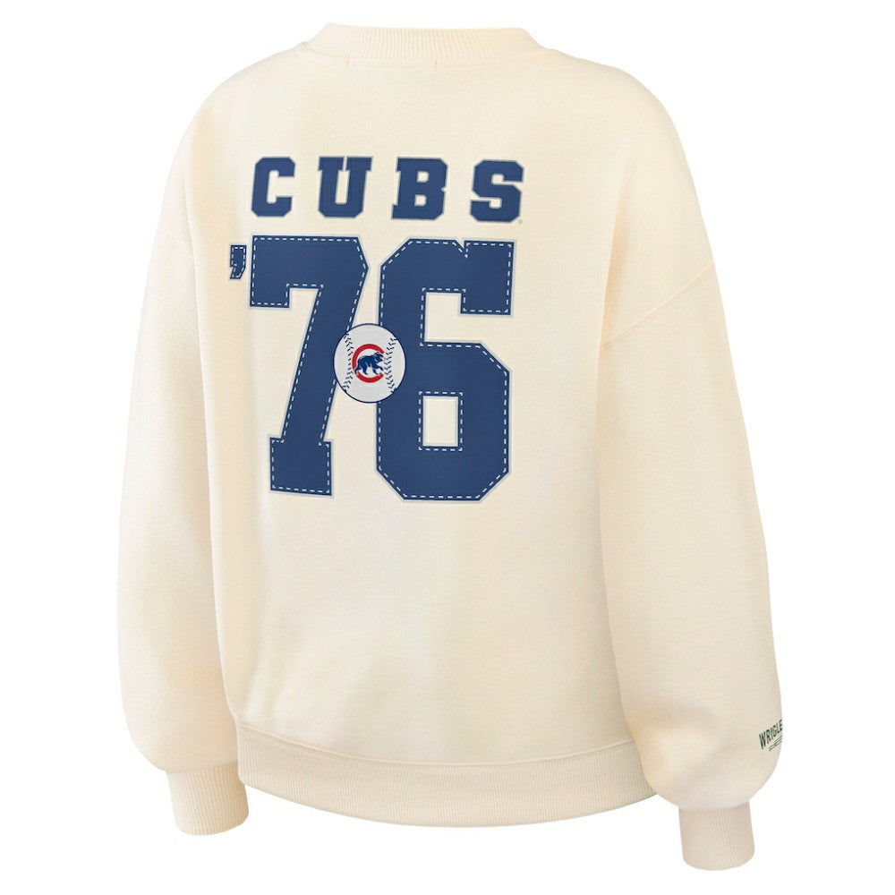 Chicago Cubs WEAR by Erin Andrews Women's Heavyweight Crew Neck Sweatshirt | MLB Sale
