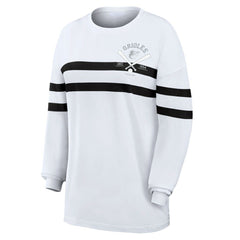 Baltimore Orioles WEAR by Erin Andrews Women's Oversized Long Sleeve Striped T-Shirt | MLB Discount