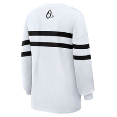 Baltimore Orioles WEAR by Erin Andrews Women's Oversized Long Sleeve Striped T-Shirt | MLB Discount