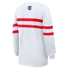 Philadelphia Phillies WEAR by Erin Andrews Women's Oversized Long Sleeve Striped T-Shirt | MLB New