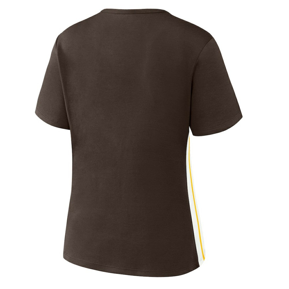 San Diego Padres WEAR by Erin Andrews Women's Notch Neck Cropped T-Shirt | MLB New