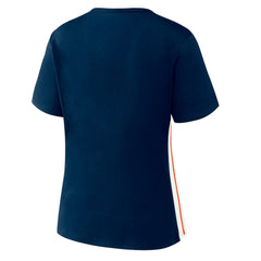 Detroit Tigers WEAR by Erin Andrews Women's Notch Neck Cropped T-Shirt | MLB For sale