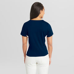Boston Red Sox WEAR by Erin Andrews Women's Notch Neck Cropped T-Shirt | MLB Sale