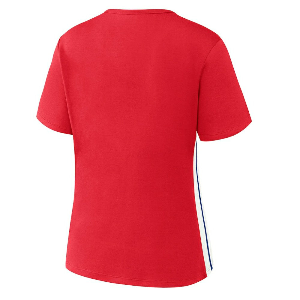 Philadelphia Phillies WEAR by Erin Andrews Women's Notch Neck Cropped T-Shirt | MLB Near me