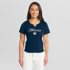 Houston Astros WEAR by Erin Andrews Women's Notch Neck Cropped T-Shirt | MLB Discount
