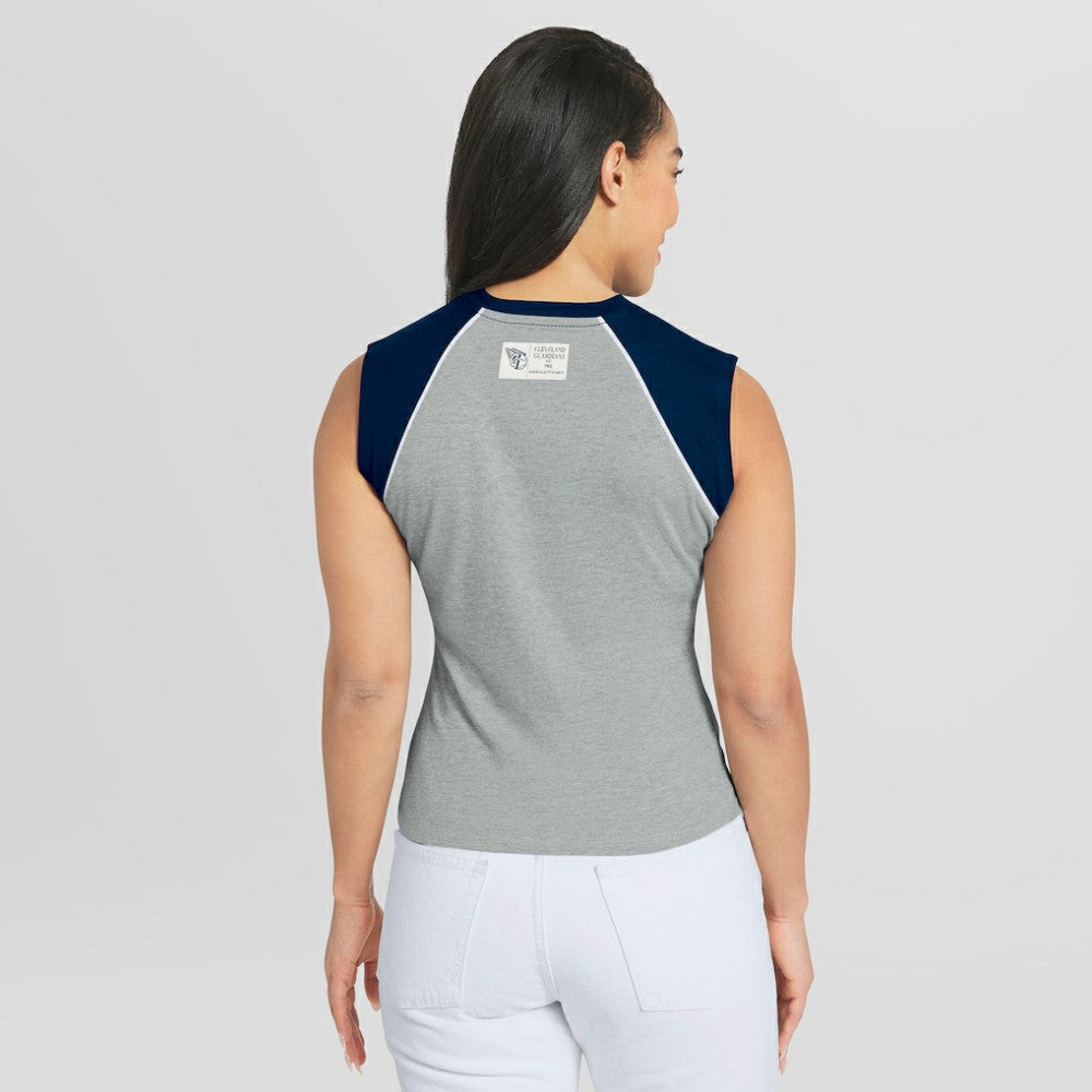 Cleveland Guardians WEAR by Erin Andrews Women's Cropped Raglan Tank Top | MLB Online