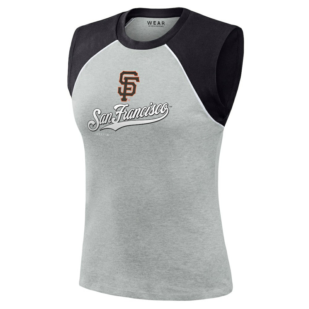 San Francisco Giants WEAR by Erin Andrews Women's Cropped Raglan Tank Top | MLB US
