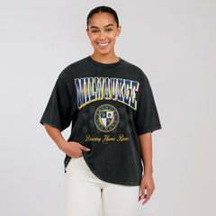 Milwaukee Brewers WEAR by Erin Andrews Women's Oversized Boyfriend T-Shirt | MLB On Sale
