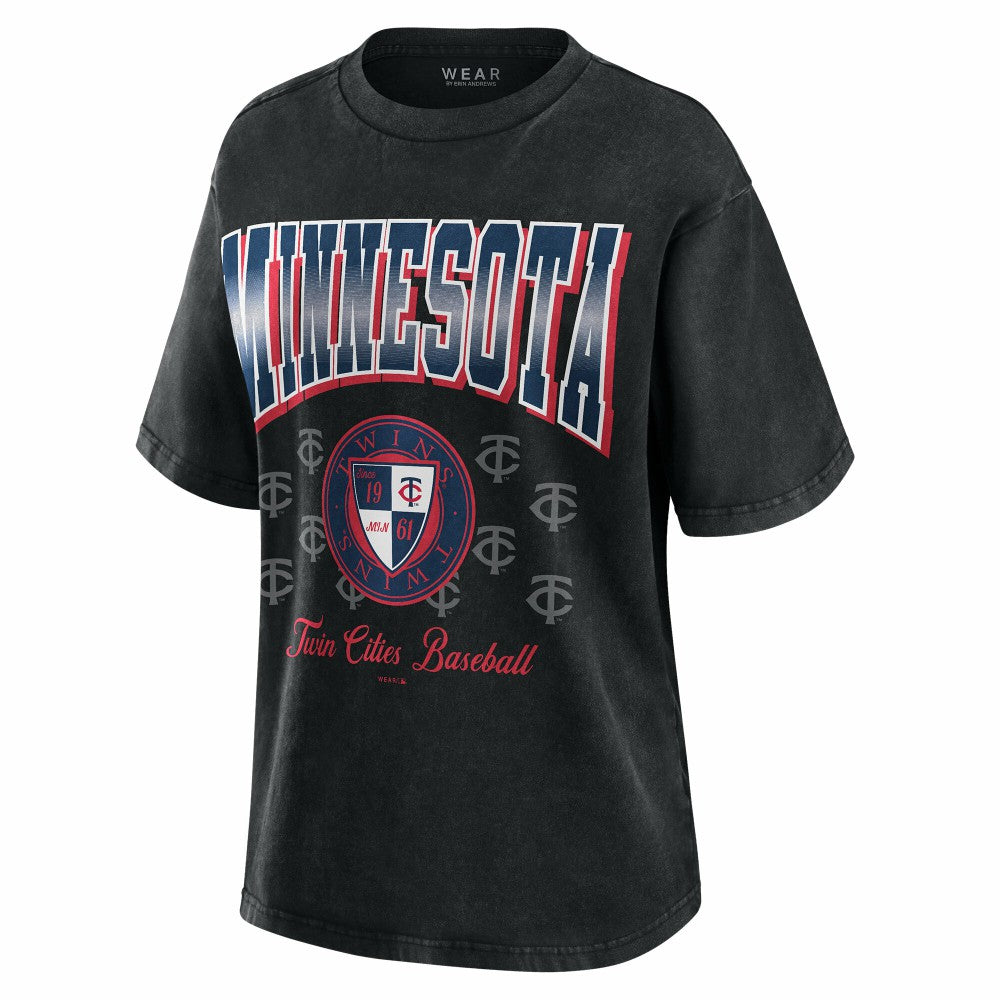 Minnesota Twins WEAR by Erin Andrews Women's Oversized Boyfriend T-Shirt | MLB On Sale